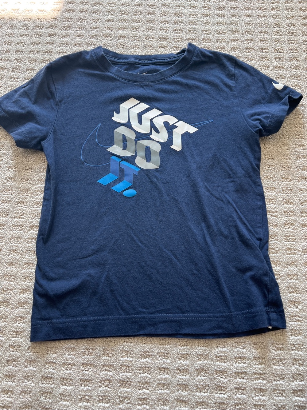 Nike Kids Navy Blue 'Just Do It' Graphic Tee